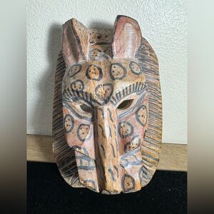 Handcrafted Animal Mask with Tribal Patterns Zoomorphic decorative mask/Jaguar